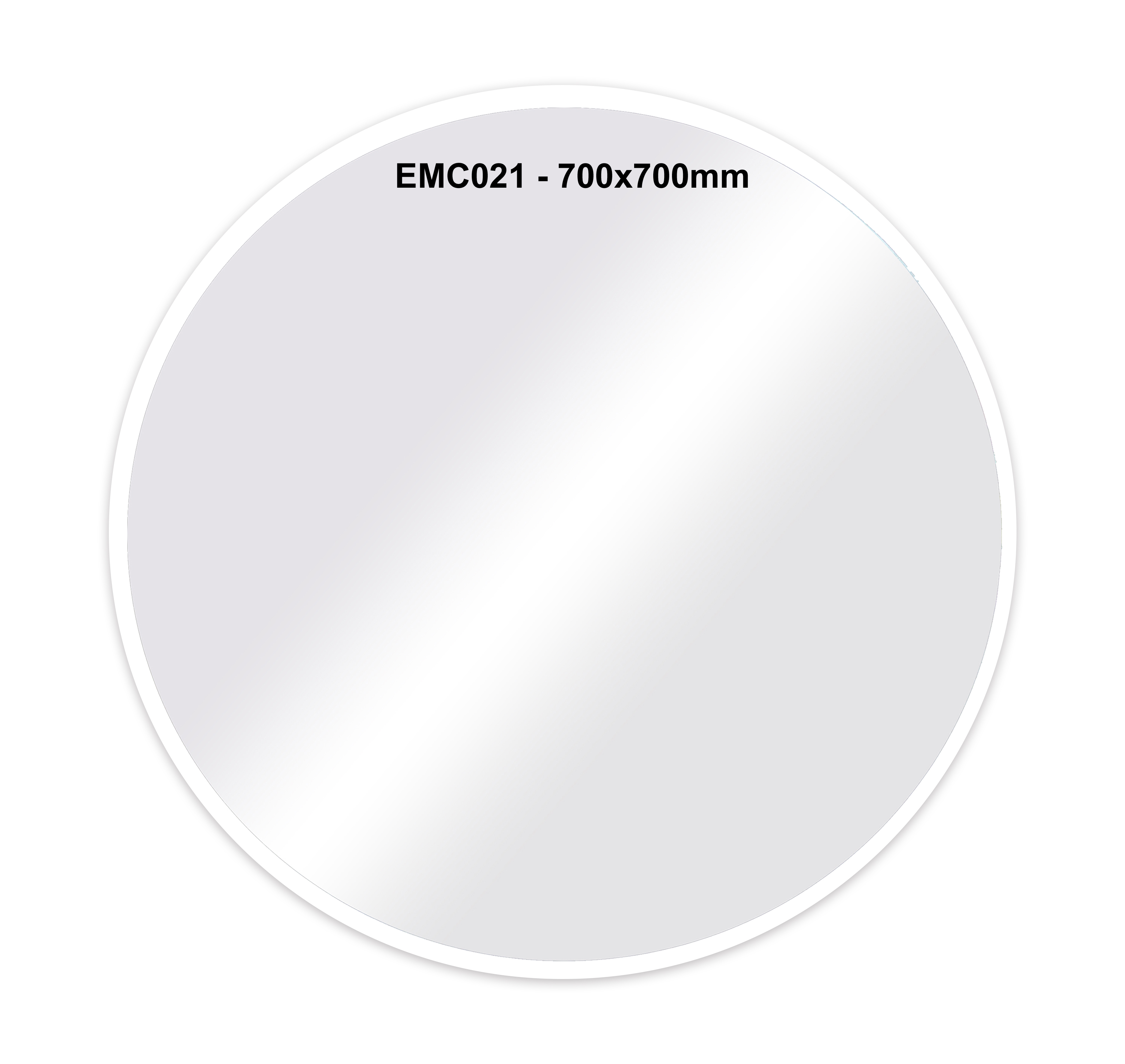 EMC021 Wall décor art mirror modern round white tone frame 700mm